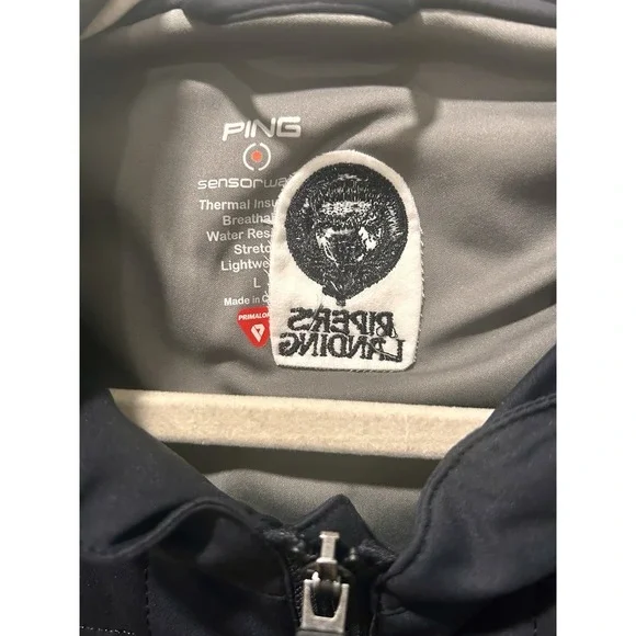 Ping Lg Norse Primaloft Zoned Black Full Zip Golf Jacket Wtr Resist Thermal FLAW - Picture 6 of 16